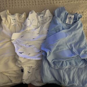 Four NB size EUC Halo Sleep Sack/Swaddles